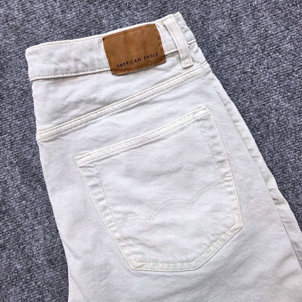 American Eagle Easyflex Loose Denim Shorts Mens 31 Khaki Off White Sand 9 Inseam